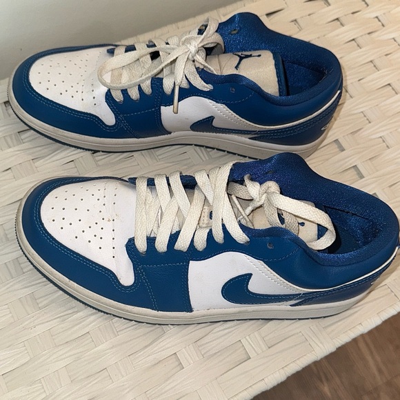 Nike Shoes - Air Jordan 1 Low Sneakers - Blue and White